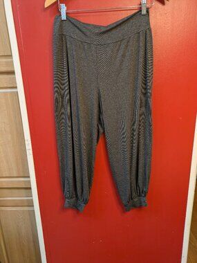 Bryn Walker Charcoal Harem Pants Small Cropped Lagenlook Elastic Waist Artsy